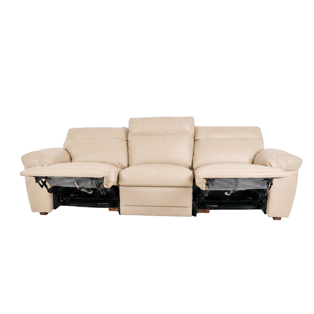 SOFÁ RECLINER 3 CUERPOS CUERO-100-NATURAL NATURAL-BEIGE IMPERIAL ARENA