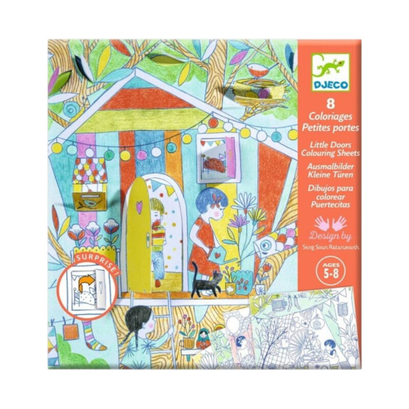 Manualidad Colorea Cabañas Nina Djeco Manualidad Colorea Cabañas Nina Djeco