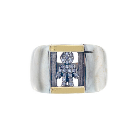 Anillo de plata 925 y double en oro 18 ktes con circonia, LINEA KIDS. Anillo de plata 925 y double en oro 18 ktes con circonia, LINEA KIDS.
