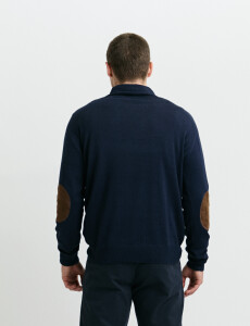 470996 SWEATER MEDIO CIERRE HARRINGTON LABEL Azul Oscuro