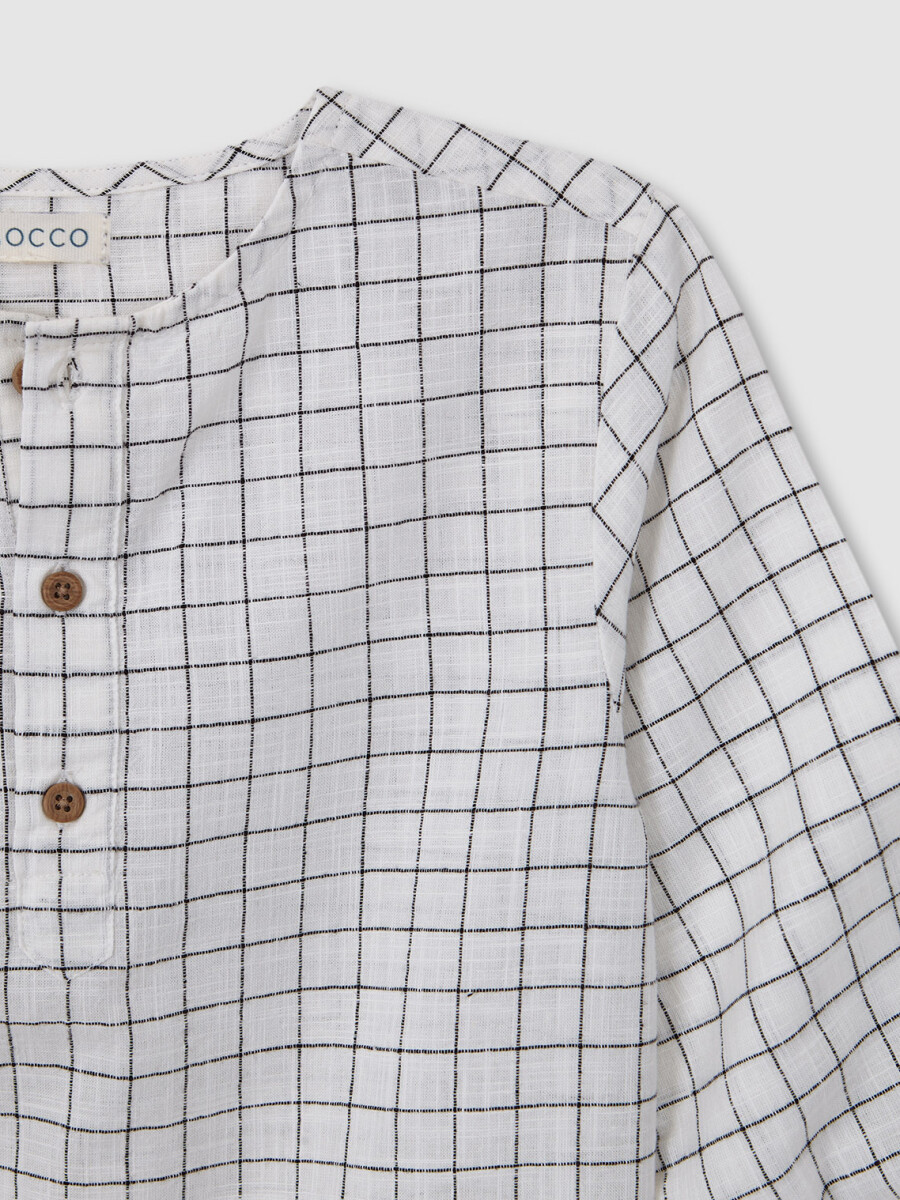 Camisa Cuadro Rustico Blanco