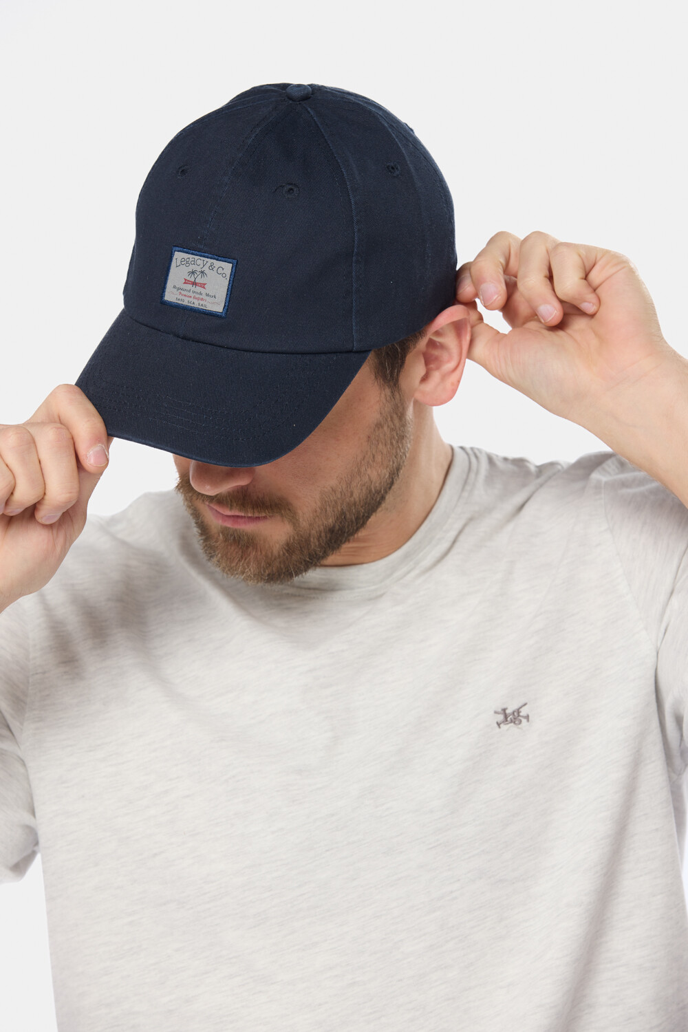 GORRO VISERA DE LONA CON PARCHE Azul