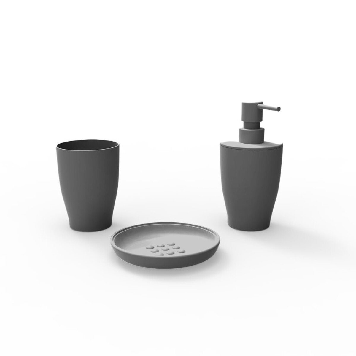 SET DE BAÑO PURE 3 PIEZAS PP GRIS 