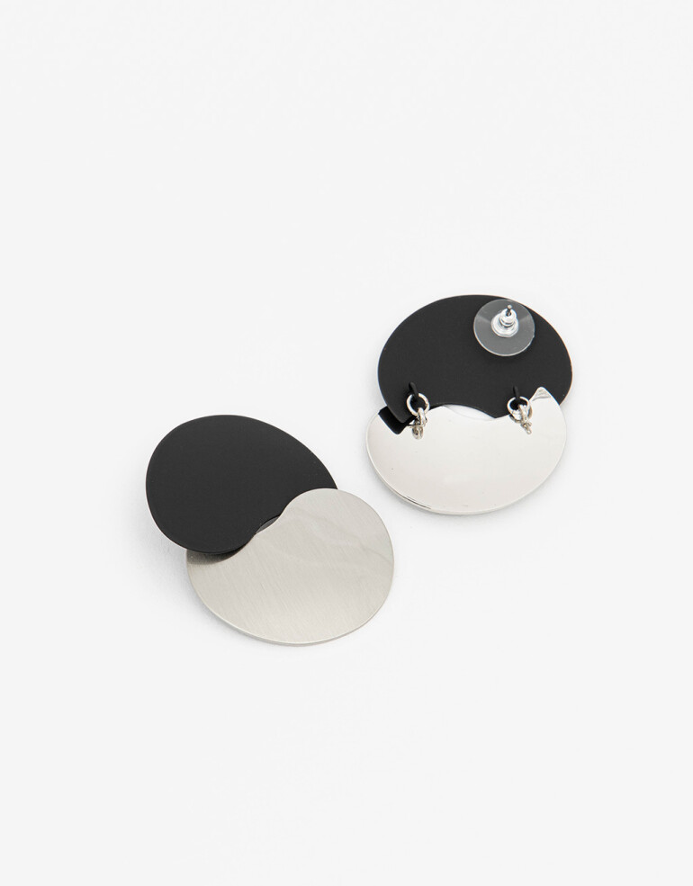 Aros Colgantes Largos Color Aros De Chapones - Negro