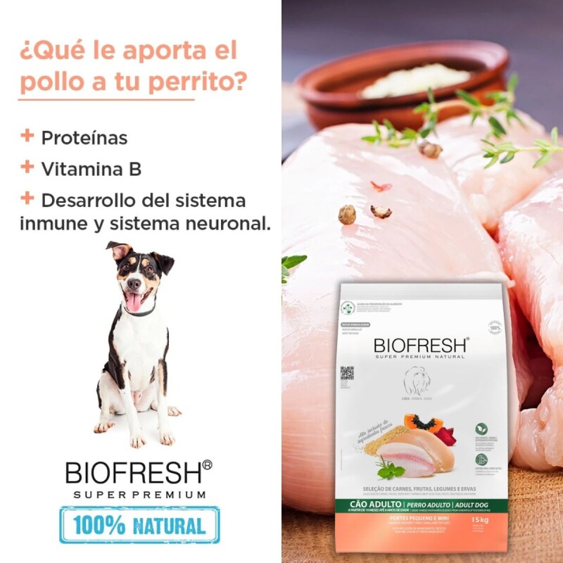BIOFRESH PERROS ADULTOS RAZAS PEQUEÑAS Y MINI 3 KG