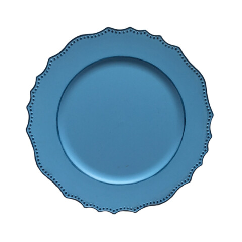 PLATO DE SITIO 33CM AZUL CONTORNO ONDULADO PLATO DE SITIO 33CM AZUL CONTORNO ONDULADO