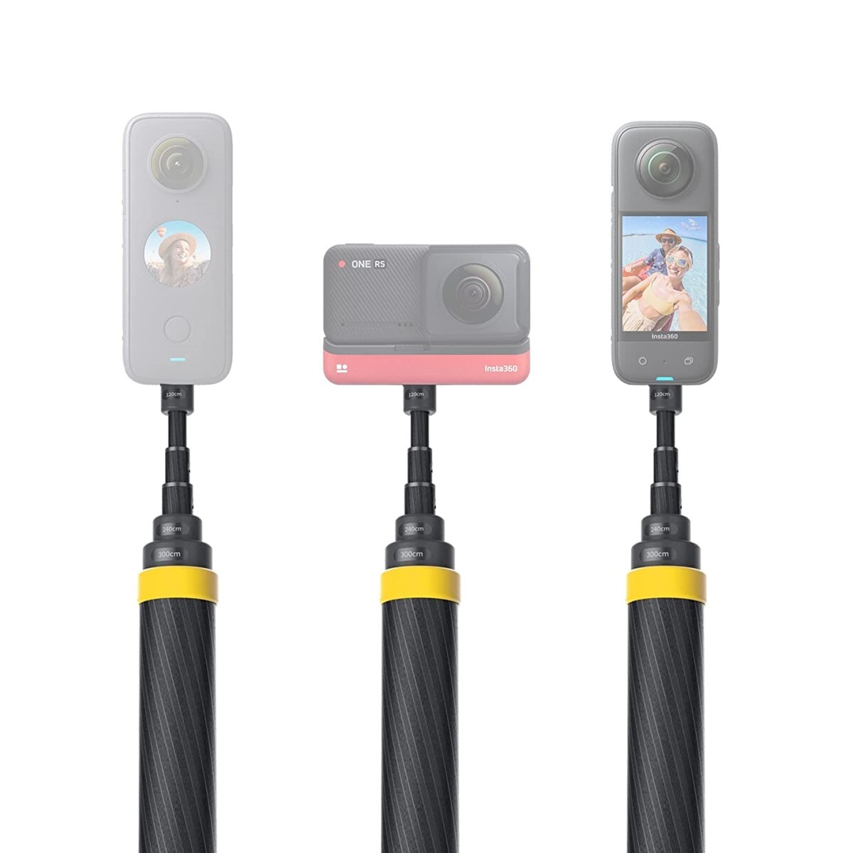 Selfie stick extended edition para cámara insta360 - 3 metros Black