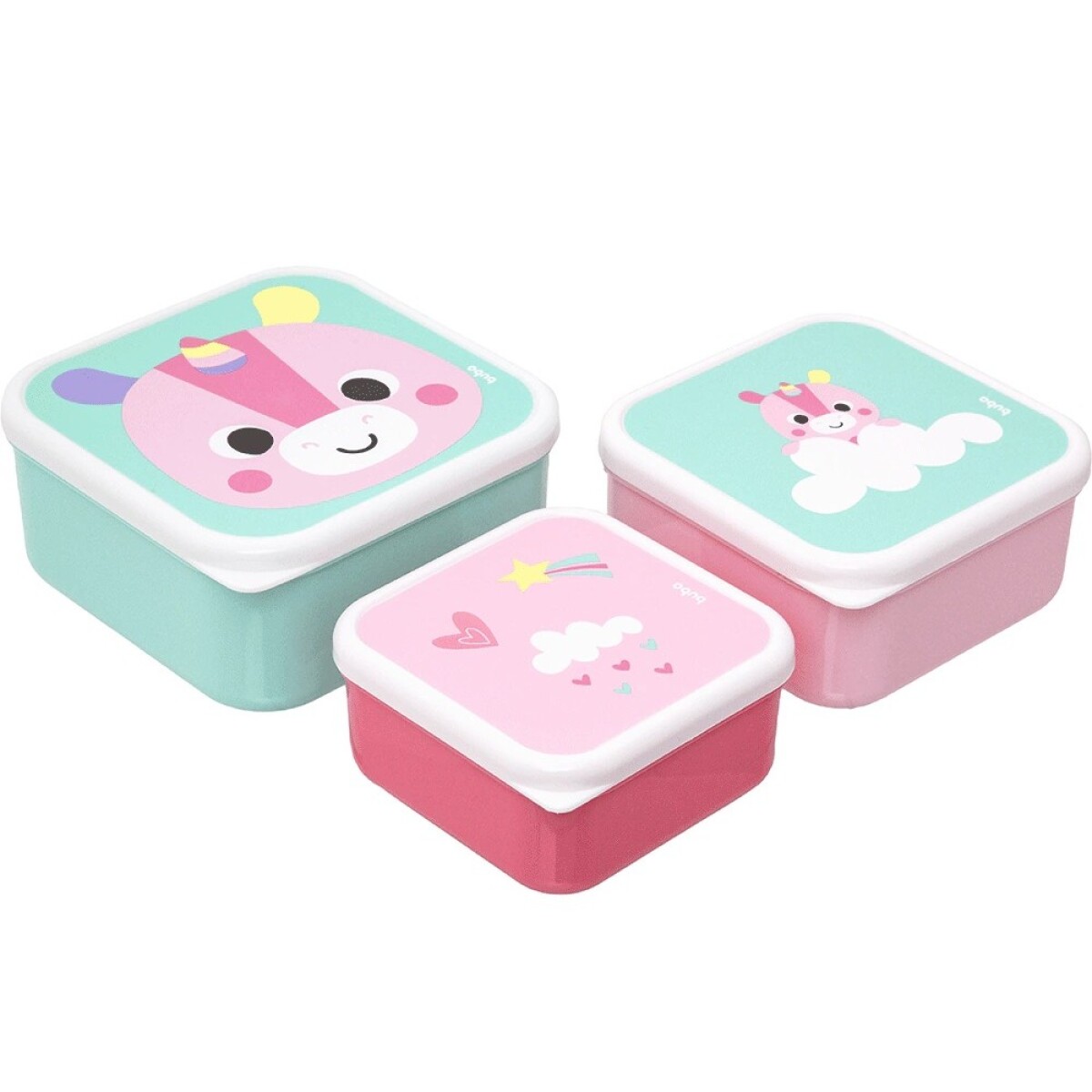 Set x3 tupper animales BUBA - unicornio bubazoo 