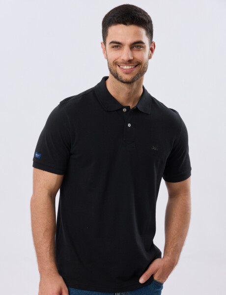 REMERA POLO LISA PIQUÉ Negro