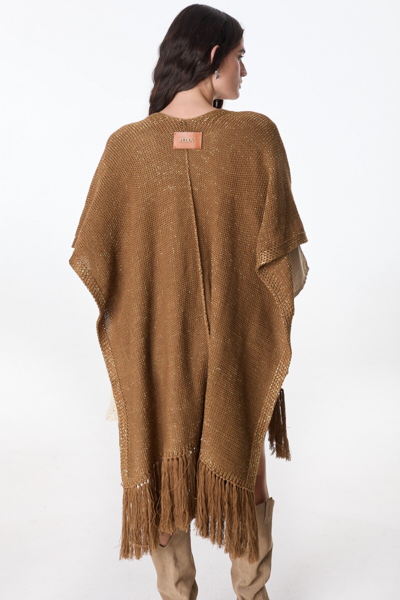 Ruana Matiz Marron/Dorado