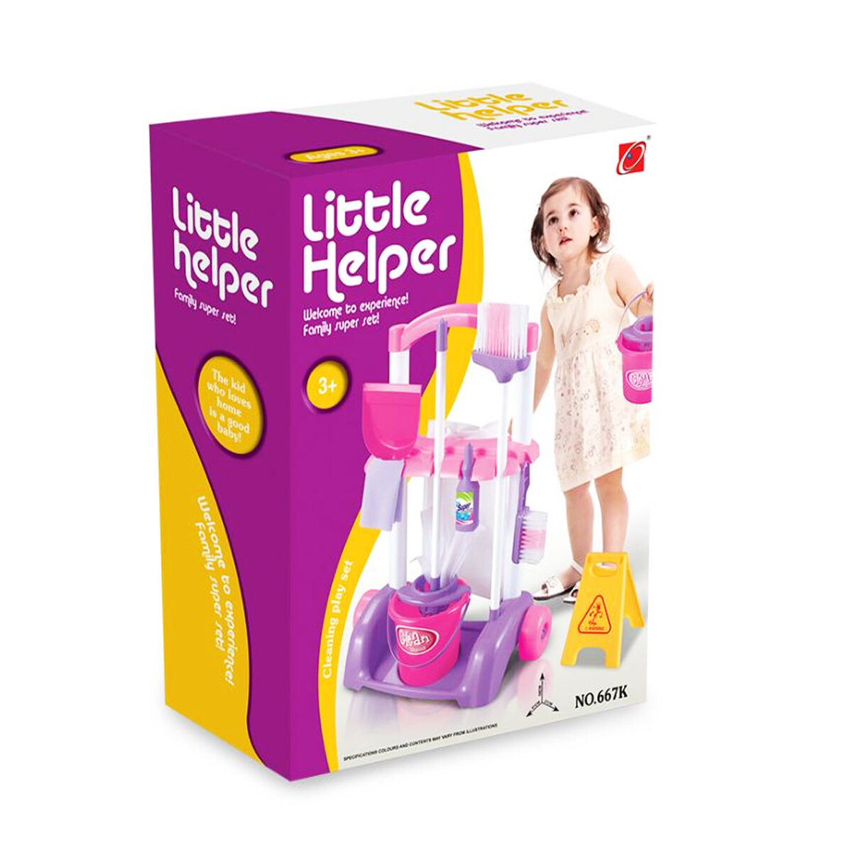 Kit Carrito Limpieza Escoba Balde Con Accesorios Niña 