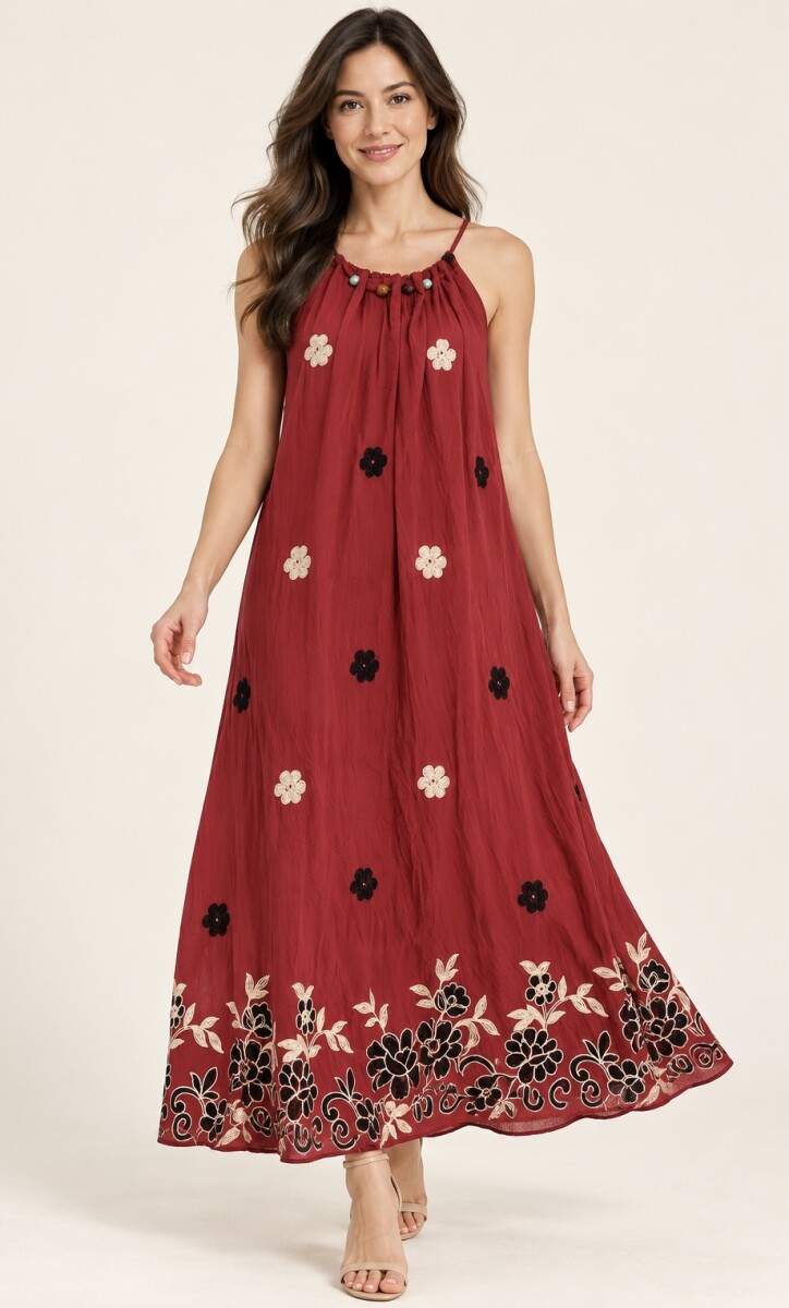 VESTIDO PERLA - BORDO 