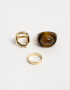 Sets Anillos Metal Anillos Set X3 De Metal - Dorado