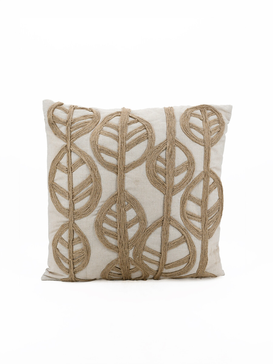 ALMOHADON BORDADO HOJAS - VISON 