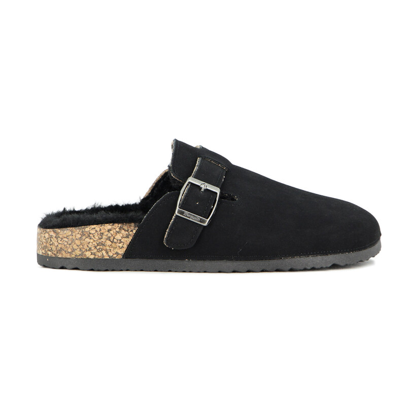 Darkness Zueco Casual Dama Suela Baja /c/hebilla Y Corderito / Negro Negro