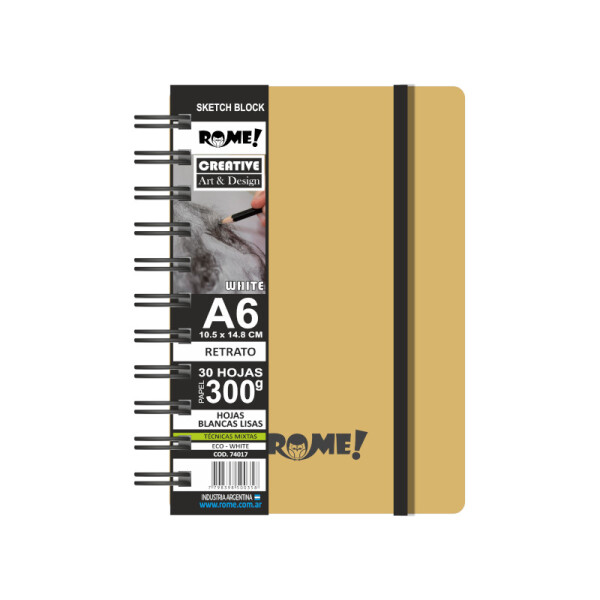 Block Sketch 300g blanco - ROME A6 Retrato