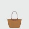 Longchamp -Cartera Longchamp plegable de nylon con cierre y asa larga, Le pliage L Beige