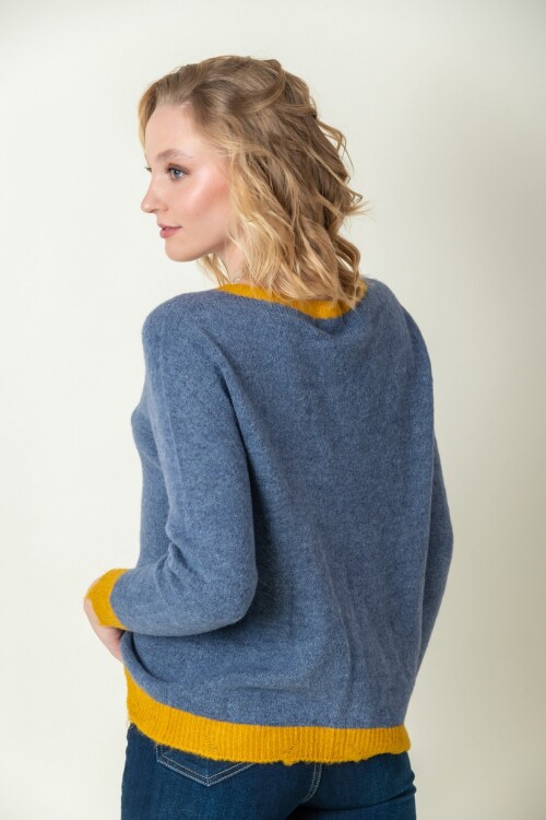 Sweater lana combinado Blue