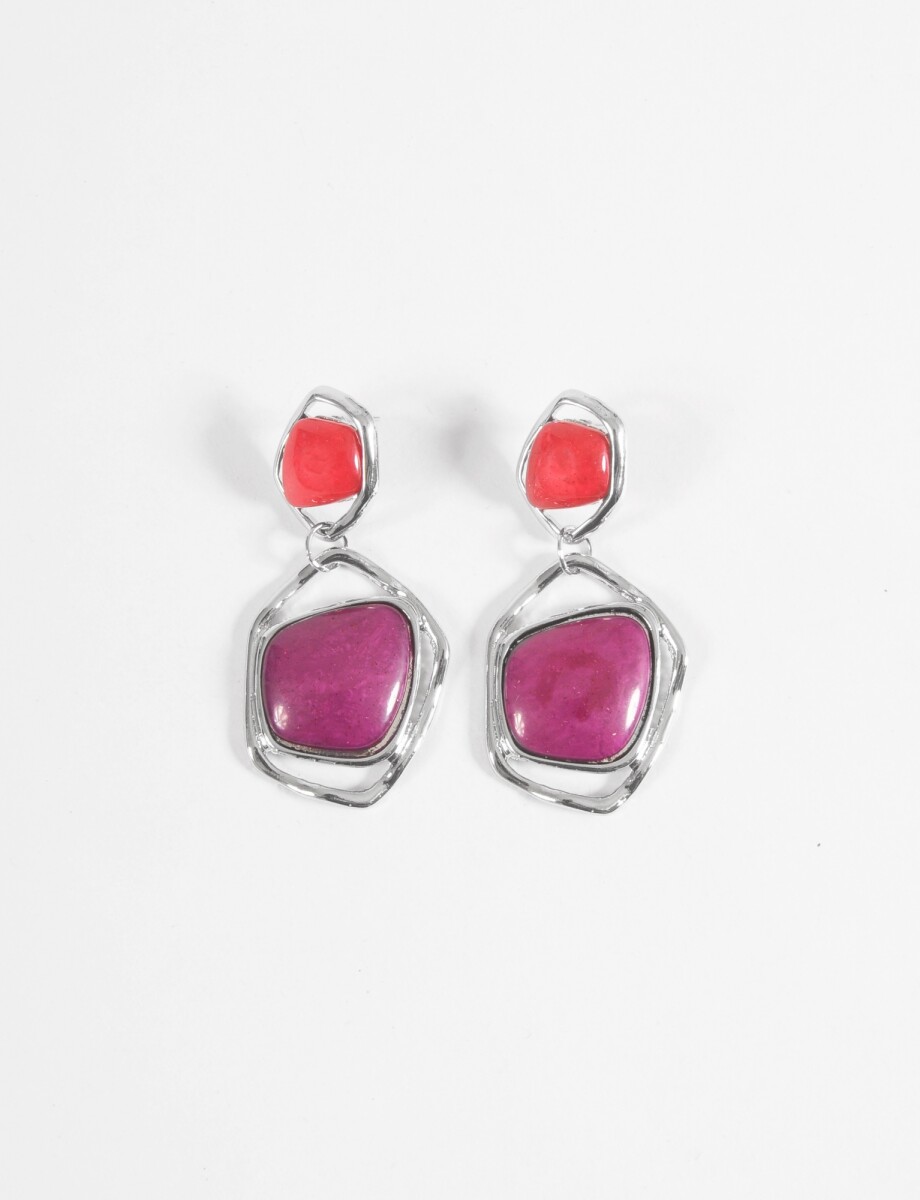 Caravanas largas acrilico - magenta 