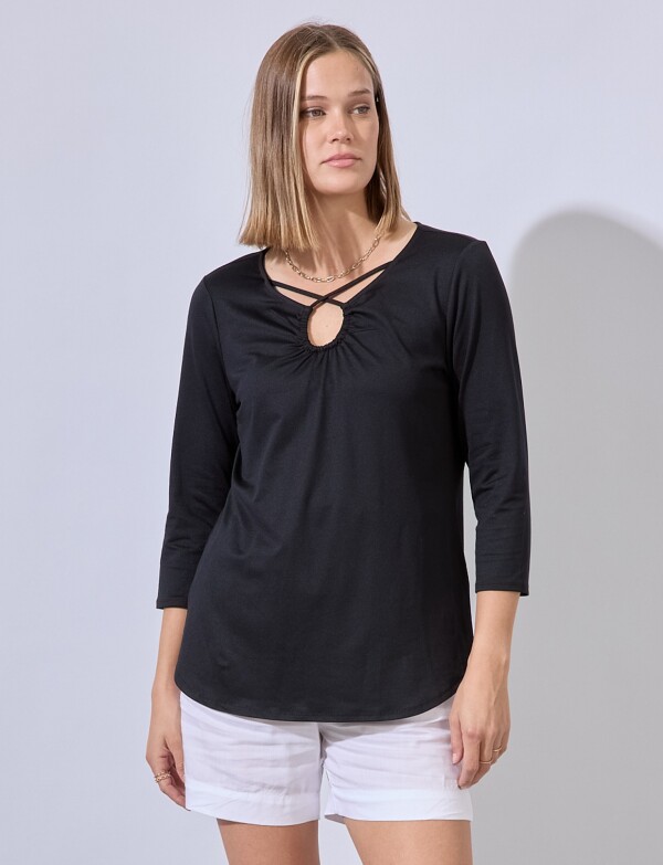 Blusa Keyhole NEGRO