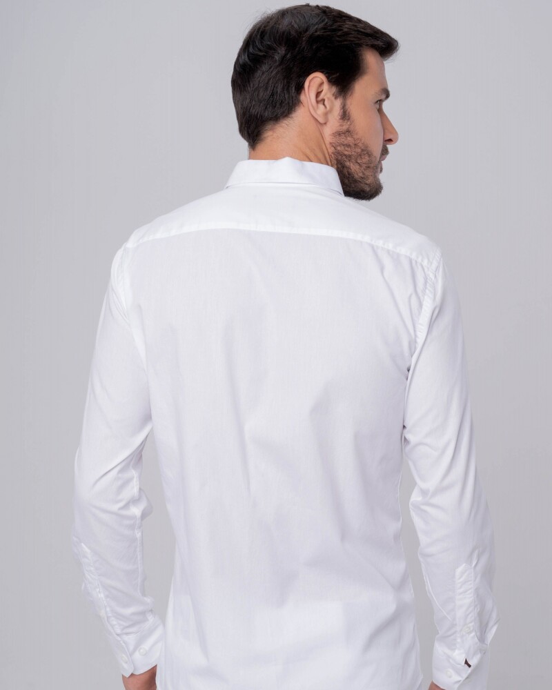 Camisa Blanca Slim Manga Larga U