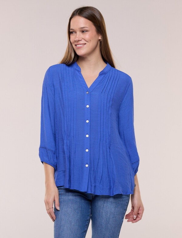 Blusa Con Alforzas En Delantero Y Botones ROYAL