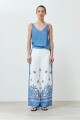 Pantalón estampado con guarda azul