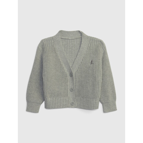 SHAKER CARDI LIGHT HEATHER GREY