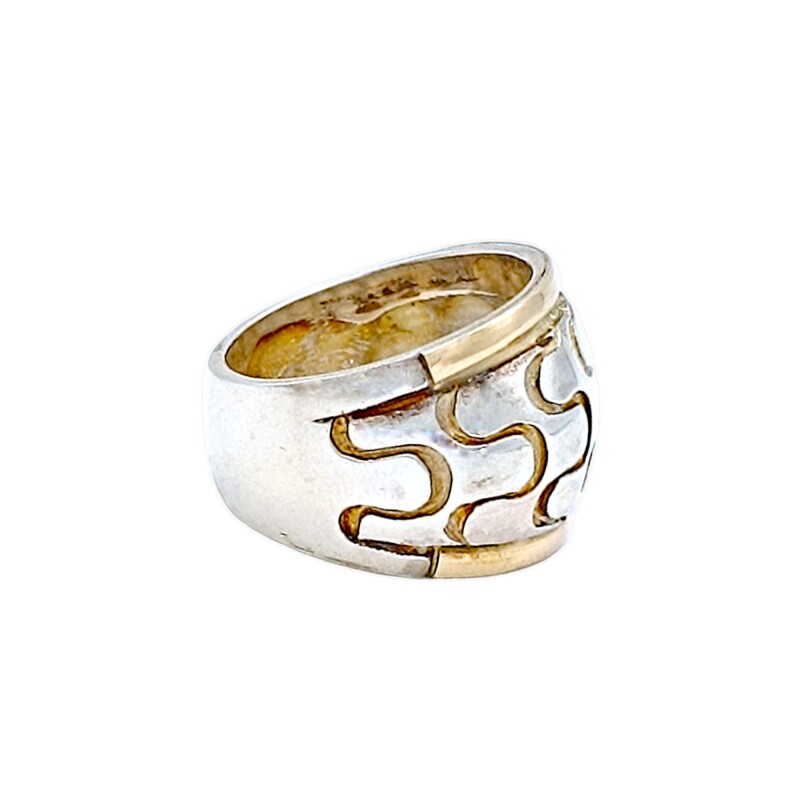 Anillo Cúpula-Plata y Oro-Sin Piedra-AN5419 sinpiedra