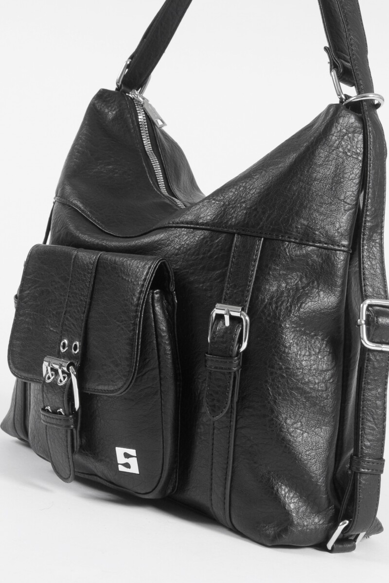 Hobo mochila con hebilla negro