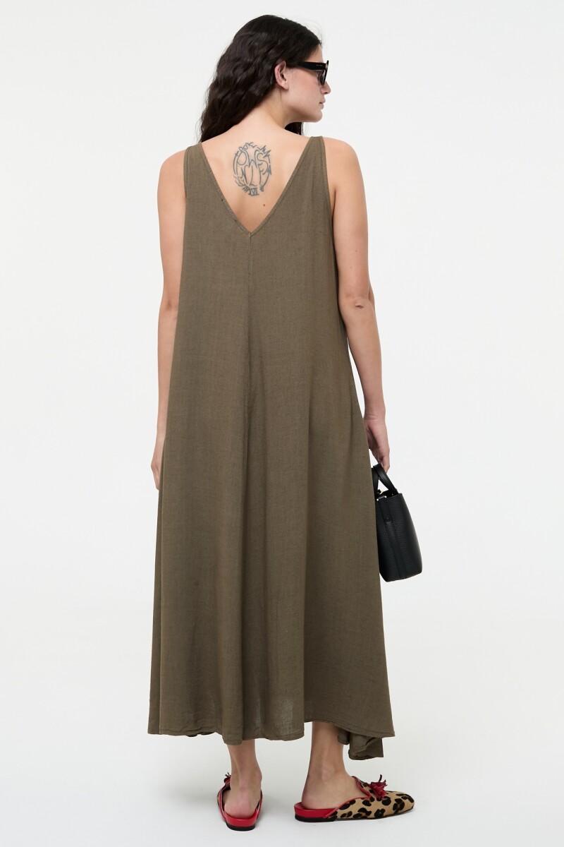 VESTIDO SUELTO Verde Militar