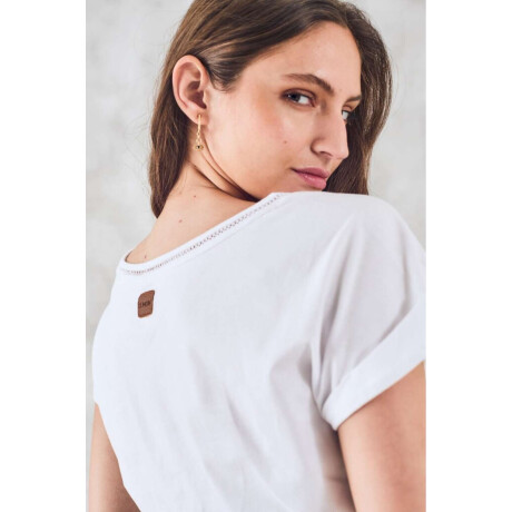 Remera Algodon Peinado Blanco