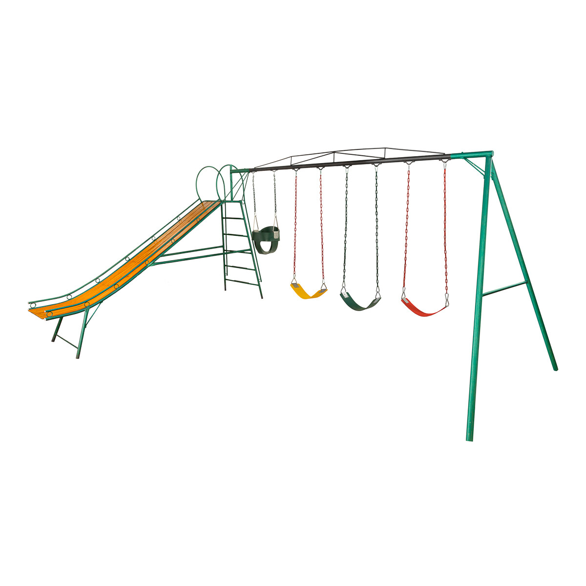 Juego Combinado Infantil con tobogán N°5. 3 hamacas de cincha y 1 hamaca de bebé 