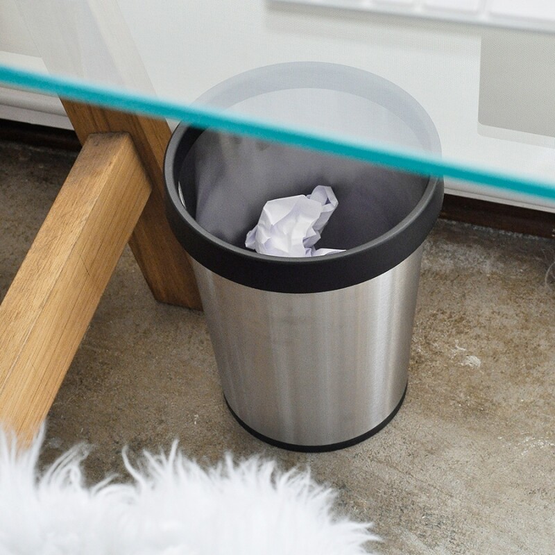 Tacho cesto basura circular 12L de acero inoxidable Tacho cesto basura circular 12L de acero inoxidable