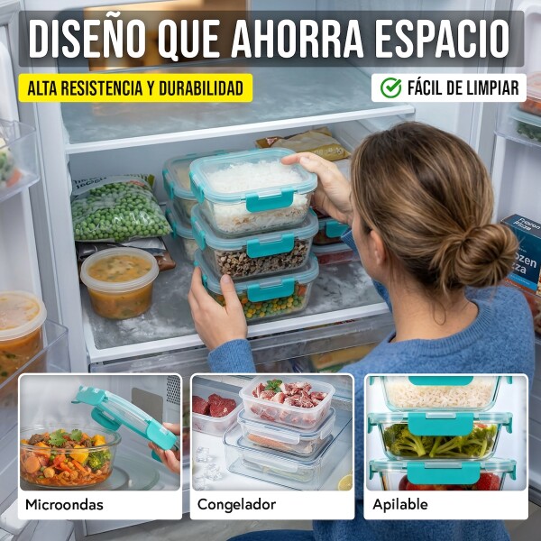 Juego De 12 Tarros De Vidrio Hermeticos Taper Recipientes Contenedores IMBACK Color Turquesa Juego De 12 Tarros De Vidrio Hermeticos Taper Recipientes Contenedores IMBACK Color Turquesa