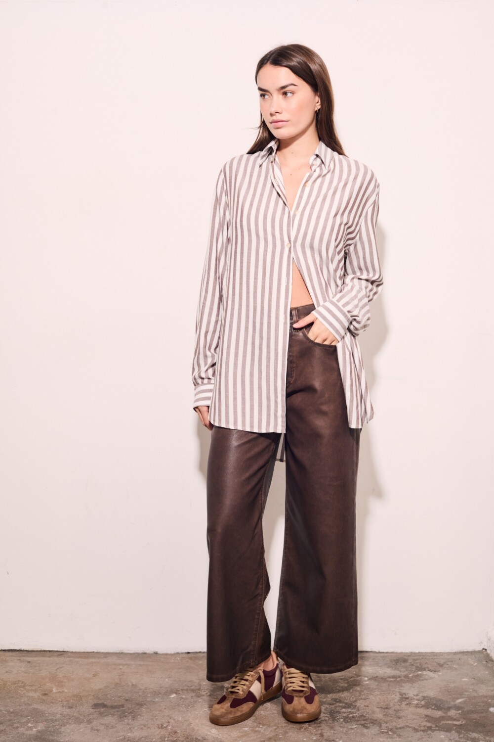 Blusa Yarala en Mono Rayas Chocolate