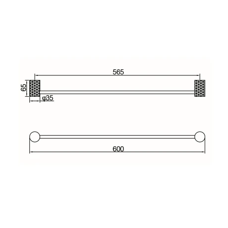 Toallero Recto 60Cm En Brushed Nickel - Serie Signature 000