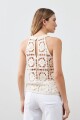 Top tejido crochet crudo