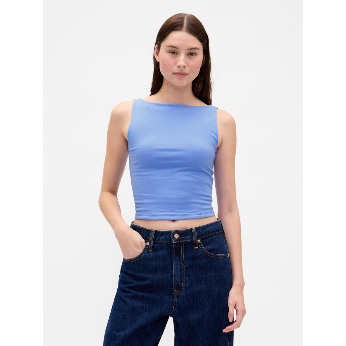 SL CLOSEKNIT CROP BOAT - 22 1/2 - SHIRTING BLUE 