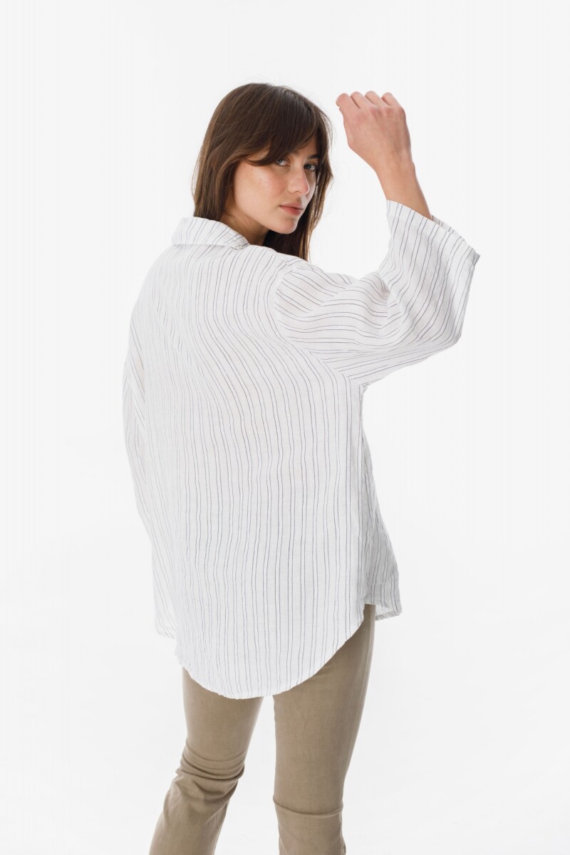 Camisa Ulises Raya Negra/Blanca
