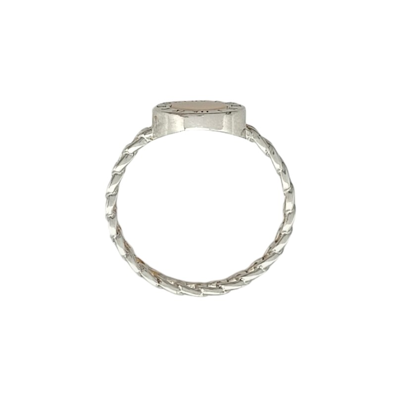 Anillo Numeros romanos-Plata 925-Piedra Nacar-AN3411 conpiedra