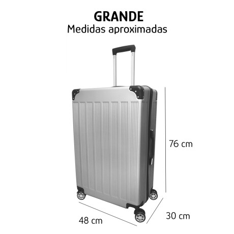 Valija Grande Rígida Ruedas 360° Candado Esquinas Reforzadas Gris