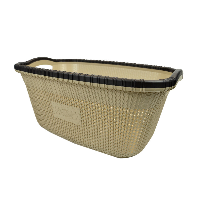 Canasto para ropa símil ratan 40 litros BEIGE