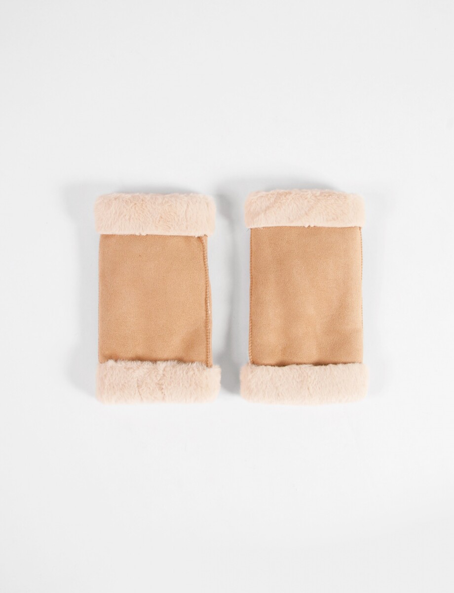 Guantes mitón cozy - camel 