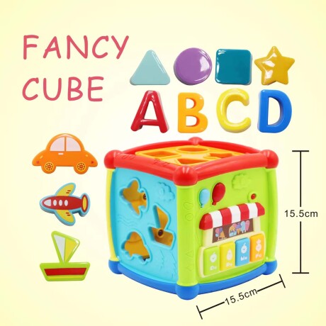 Cubo Didáctico Musical Juego Actividades de Encastre Huanger Multicolor