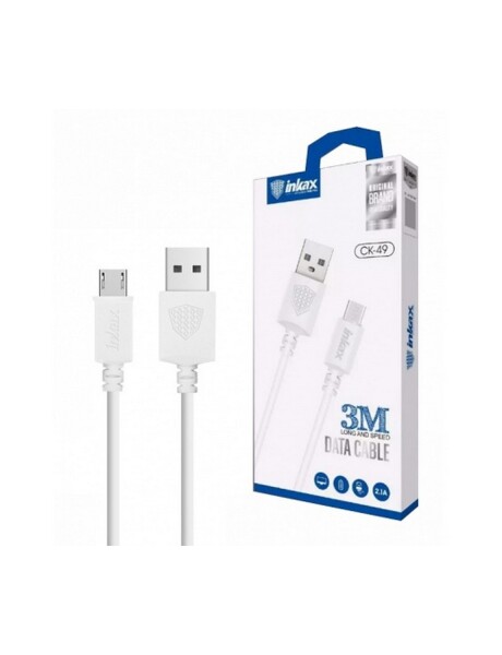 Cable Inkax Micro USB 2.1A 3mts Cable Inkax Micro USB 2.1A 3mts