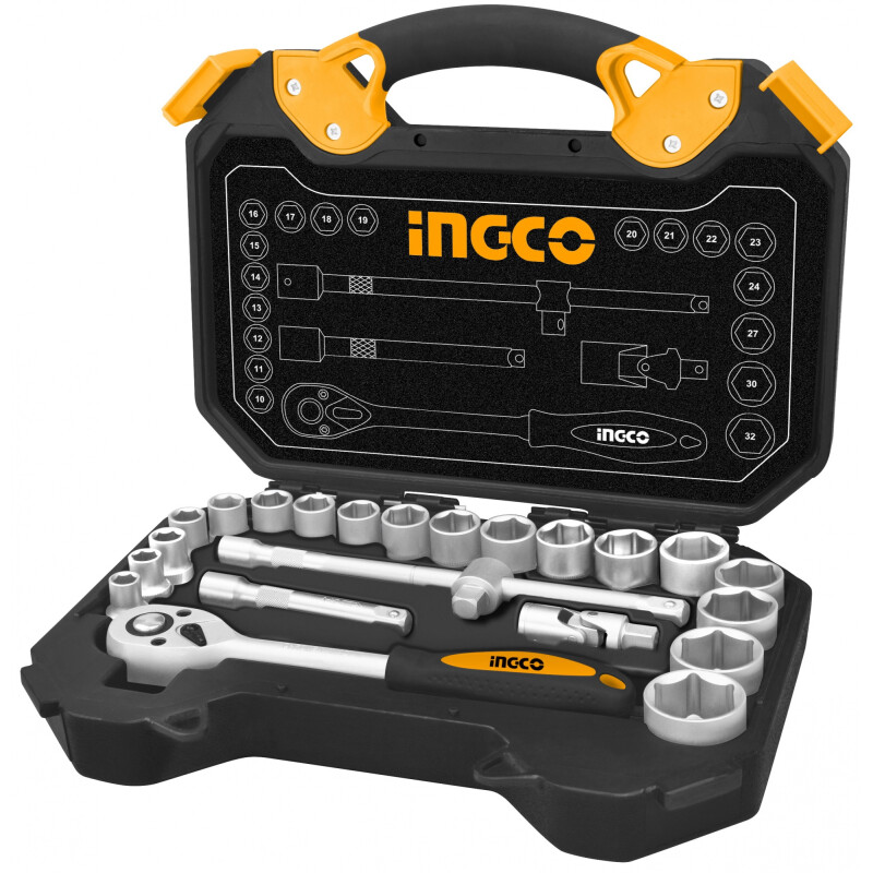 JUEGO DADOS TUBO 25 PZS LLAVE CRIQUE 1/2 METR. Y PULG. INGCO HKTS12251 JUEGO DADOS TUBO 25 PZS LLAVE CRIQUE 1/2 METR. Y PULG. INGCO HKTS12251