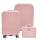 Set X3 Valijas Rígidas Viaje Livianas Carry + 14+ 24 Rosado