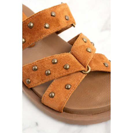 Sandalia Gamuza Apliques Mocha