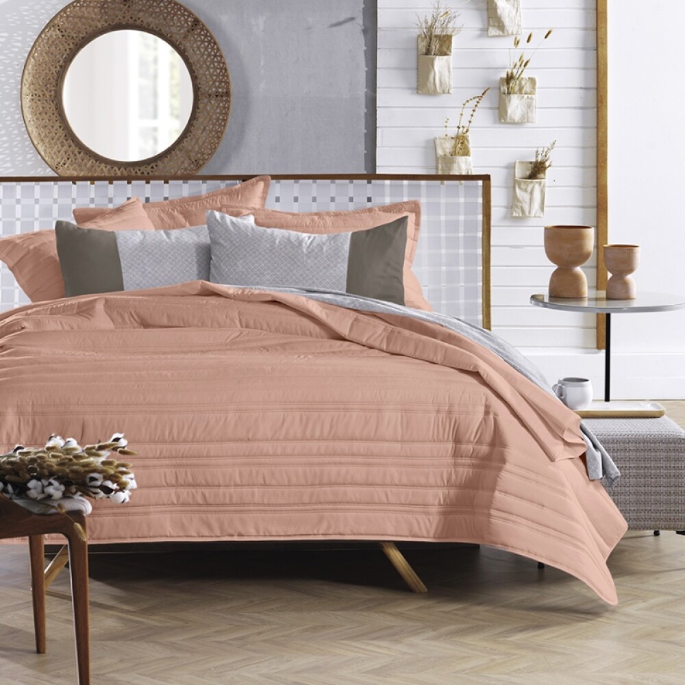 CUBRECAMA MODELO TEX SALMÓN - 1 PLAZA Cubrecama Modelo Tex Salmón - 1 Plaza